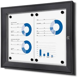 Showdown Displays Showdown® Schaukasten Magnetisch 52,1 x 38,8 cm, Anthrazit 2 x DIN A4