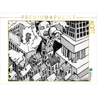 CALVENDO Puzzle EIN Motiv aus dem Kalender Schwarz Weiße Graffiti Impressionen aus Bielefeld 1000 Teile Puzzle quer | Lege-Größe cm Foto-Puzzle für glückliche Stunden
