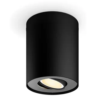 Philips Hue White ambience Pillar Einzelspot, Bluetooth/Zigbee, Schwarz, LED, Metall, 2200 K, 6500 K - Schwarz