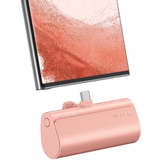 VEGER Power Bank USB C 5000mAh, 20W PD Mini Powerbank USB C Klein Aber Stark Externer Handyakkus,Kompakte und leichte Handy Schnellladegeräte für Huawei, Android-Handys usw(Rosa)