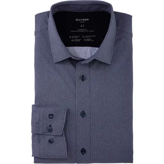 OLYMP Businesshemd »Luxor 24/Seven Modern Fit« mit Minimal-Print, blau
