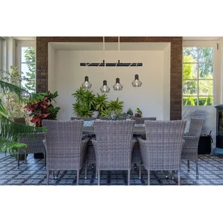 Globo Pendelleuchte Priska 4-flammig Schwarz 1000 x 150 x 1200 mm