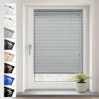 Sonello Aluminium Jalousien Fenster Ohne Bohren 80x130cm Silber Klemmfix | Blickdicht, Sichtschutz, Sonnenschutz für Fenster/Türen, Schalosien, Montage mit und ohne Bohren, Jalousien mit Klemmklips