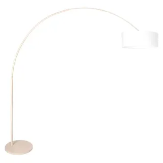 Steinhauer - stehlampe - Sparkled Light - beige weiß - leinen metall - bogenlampe - E27 - 4316CR - Beige, Weiß