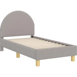 vidaXL Kinderbettgestell mit Kopfteil Hellgrau 70 x 140 cm Bouclé - Hellgrau