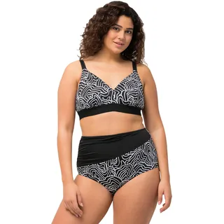 Ulla Popken Damen große Größen Übergrößen Plus Size Bikini, Zweiteiler, Linien, Softcups, verstellbare Träger