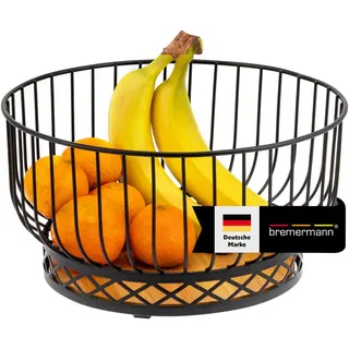 bremermann Obstkorb, schwarz , Schwarz , Metall , 15 cm , Geschirr, Schalen & Schüsseln, Obstschalen