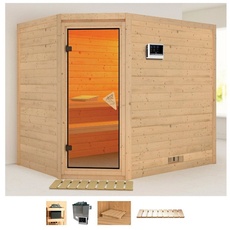 Bild Sauna »Talida«, (Set), 9-kW-Ofen mit externer Steuerung beige