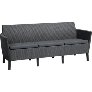 Keter 17209039 Allibert Gartensofa Polyrattan-Sofa SALEMO - 3er graphit - Grau