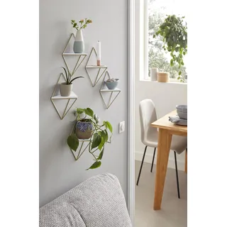 otto home Deko-Wandregal Rauten Rudel 16,5 x 10 x 24 cm Gold