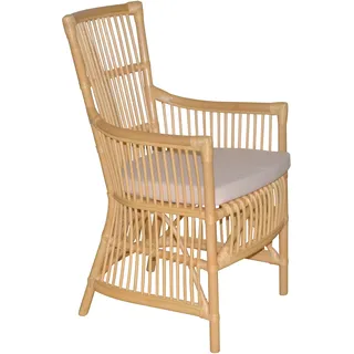 Esszimmersessel, beige (natur), B:55cm H:96cm T:62cm, Bezug 100% Polyester, HOFMANN LIVING AND MORE, Sessel, Esszimmersessel, Handgeflochten, mit und ohne Sitzkissen lieferbar