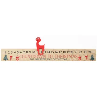 Widdop and Co Weihnachts Adventskalender Holz Countdown Tafel Mit Rentier Marker