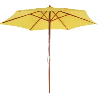 Sonnenschirm Florida, Gartenschirm Marktschirm, Ø 3m Polyester/Holz  gelb - Gelb