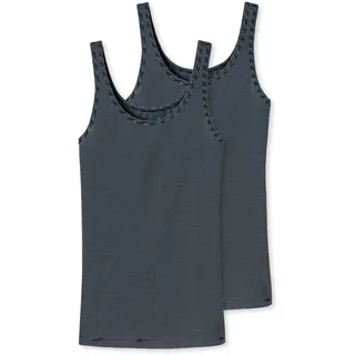 Unterhemd SCHIESSER "Modal Essentials", Damen, Gr. 36, N-Gr, blau (804, nachtblau), Single Jersey, Obermaterial: 80% Modal, 10% Elasthan, 10% Polyester, unifarben, figurbetont, Rundhals, Unterhemden Unterhemd, Single Jersey, weich, elastisch