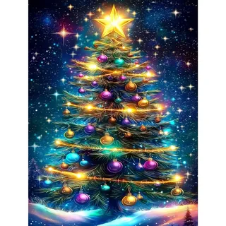 Lxmsja 5D Diamond Painting Weihnachten, Diamond Painting Weihnachtsbaum Erwachsene, Diamant Painting Bilder, Full DIY Diamant Kunst Malerei Stickerei Set Kreuzstich Bilder Home Wand Dekor 30x40cm