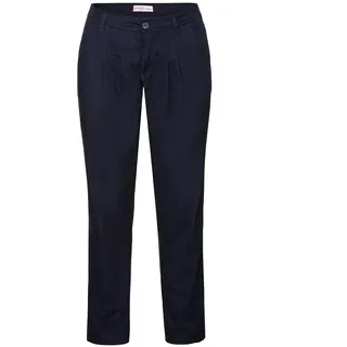 Chinohose SHEEGO, Damen, Gr. 26, Kurzgrößen, blau (marine), 97% Baumwolle, 3% Elasthan, unifarben, Hosen Chinohose