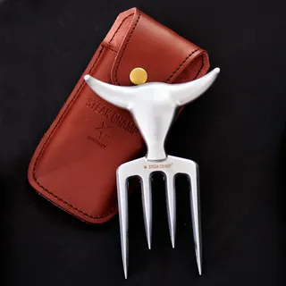 STEAK CHAMP Leder Holster für BULL FORK - Gürtelclip - Braun