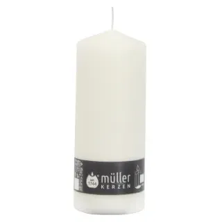 Müller Kerzen Stumpenkerze, weiß, Hochwertige Stumpenkerze mit gleichmäßigem Abbrand, 1 Packung = 4 Stück, (Ø x H): 78 x 200 mm