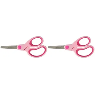 Westcott Kinderschere für Rechtshänder, 13 cm, runde Spitze, pink (Packung mit 2)