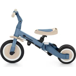 PETITE&MARS Multifunktionales 5-in-1-Dreirad Turbo * Fahrrad * Dreirad * Laufrad * Rutschauto * Lauflernfahrzeug (Ocean Blue) - Dunkelblau