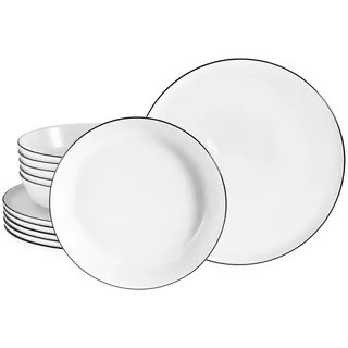 CreaTable Chef Collection Black Line Tafelservice 12-tlg. schwarz/weiß