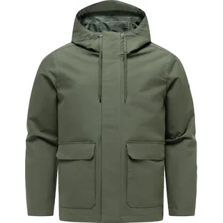 Funktionsjacke RAGWEAR "Funktionsjacke Mr Them Light YOUMODO", Herren, Gr. L, grün (schwarz olive), Obermaterial: 80% Polyester PES. 20% Nylon NY.  Obermaterial: Futter: 100% Polyester PES., gerade, hoch geschlossener Ausschnitt, Ärmel ohne Ärmelschlitz abgesteppte Kante, Jacken Funktionsjacke, Atmungsaktiverund wasserdichte Übergangsjacke