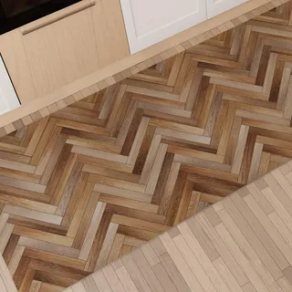 PETTI Artigiani Italiani - Teppich für Küche, rutschfest, waschbar, Läufer für Küche, Teppich, Küchenläufer, 52 x 380 cm, Design Parkett 01, 100% Made in Italy