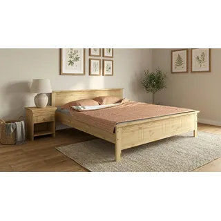OTTO home »Indra, TOPSELLER, Landhausstil, edles Design,zertifiziertes Massivholz« Breite/Belastbarkeit 180cm/220 KG, 140cm/180 KG, 90cm/120 KG, mit Kopfteil, mit dekorativen Fräsungen, aus Kiefer, Topseller