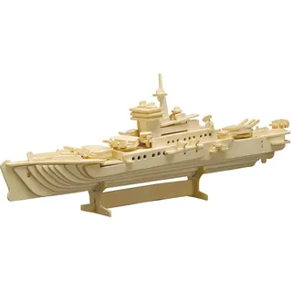 Pebaro 861 Holzbausatz Kreuzer 3D Puzzle, Modellbausatz, Basteln mit Holz, Holzpuzzle Schiff, vorgestanzte Holzplatte, inkl. Schmirgelpapier, ausbrechen, zusammenstecken, fertig, Geschenkidee