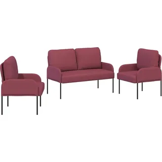vidaXL Sofagarnituren 3 pcs Weinrot 115 x 56 x 80 cm Sperrholz - Rot