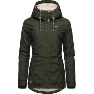 Ragwear Winterjacke "Winterjacke Monade" mit Kapuze Damen Winterparka mit Kapuze und m. Fleece gefüttert, schwarz olive22