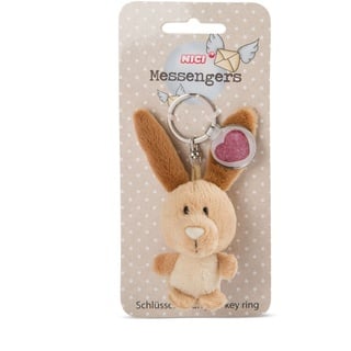 NICI 47538 Schlüsselanhänger brauner Hase Plüsch 7cm Herz Symbol