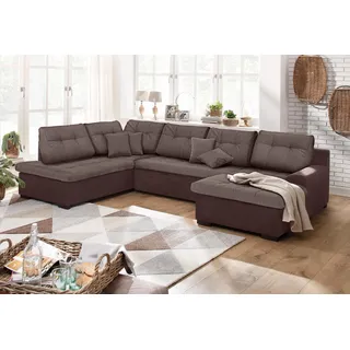 Home Affaire Wohnlandschaft U-Form Mikrofaser 3-Sitzer Braun