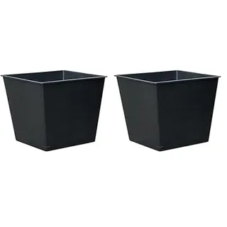 Dehner Universal-Pflanztopf, Kunststoff, schwarz,30 x 26 x 26 cm (Packung mit 2)