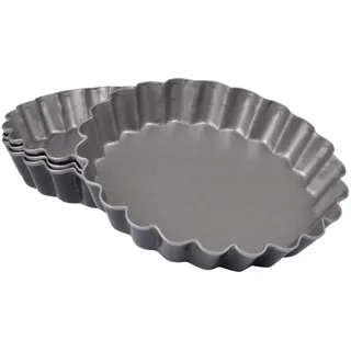 CAP DELICES Homéa, Set mit 4 Törtchenformen, aus Metall, 12 cm, Grau