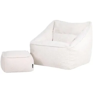 icon Sitzsack Sessel Borg Natalia mit Hocker , Kunststoff , 100x100x88 cm , Hergestellt in Deutschland, Oeko-Tex® Standard 100 , Wohnzimmer, Sessel, Sitzsäcke, XXL Sitzsäcke
