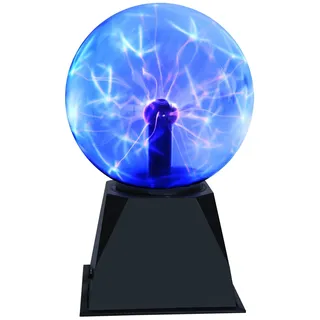 DELIPOP 6 Zoll Plasmakugel, Magische Leucht Ball Plasmalampe, Elektrostatische Kugel Berührungsempfindliche Blitzkugel, Physik Blitzlicht Plasmalampe SphäreLichteffekte aus Glas, Blau