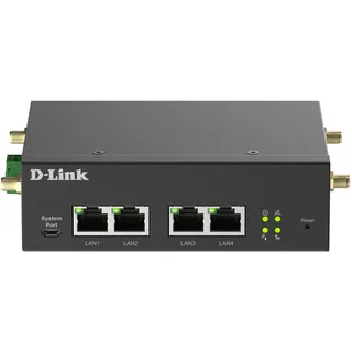 D-Link DWM-314-G 5G M2M VPN Router (Robuster Industrie 5G NR Router, Dual-SIM, IoT Gateway, Remote Monitoring, SA, NSA, 4G LTE Cat 19, 4 x Gbit/s Ports, OpenVPN/WireGuard Client, 9-36V DC)