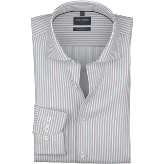 Langarmhemd OLYMP "Luxor", Herren, Gr. 46, N-Gr, mauve, Web, Obermaterial: 100% Baumwolle, gestreift, normal, 2-Knopf-Manschette, Hemden Langarmhemd, modern fit, Royal -Kentkragen, Businesshemd