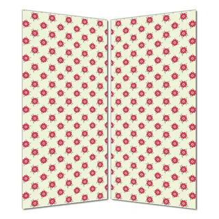 Wallario selbstklebende Duschrückwand 180 x 180 cm mit Motiv Muster mit Blüten und Blättern - Wandverkleidung mit Hochglanzlaminat in Glasoptik