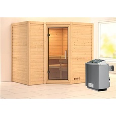 Bild von Sauna Sahib 2 40mm Eckeinstieg, 9 kW Ofen integrierte Steuerung,