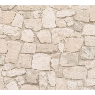 ascreation Papiertapete Steinoptik 53 cm x 10 m 0 g Beige/Braun 692429