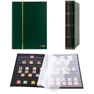 Prophila Collection 16 Schwarze Seiten A4 Briefmarken-Einsteckbuch grün