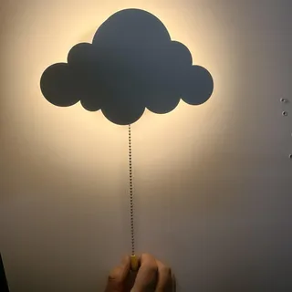 Wandleuchte LED 5W Wolke/Stern Design mit Zugschalter Schlummerlicht Warmweiß Dual Stromversorgung USB/Batterie Augenschutz Deko Lampe aus Eisen Weiß für Babyzimmer, Schlafzimmer, Spielzimmer (Stern)