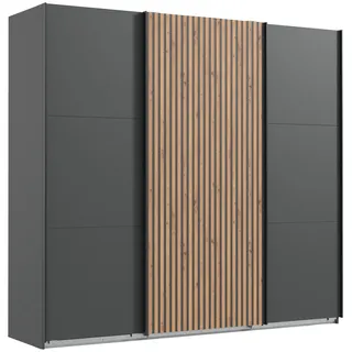 WIMEX Schwebetürenschrank Andorra 300 x 216 x 65 cm Schwarz/Grau