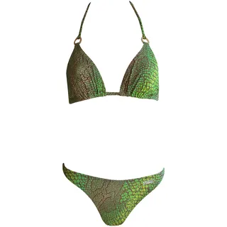 Solar Tan Thru Neckholder-Bikini grün, Gr. 38 B-Cup