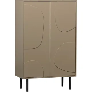 Woood Highboard »Cadiz Midi-Schrank« Hochkommode mit verspielt verzierten Türen, Breite 85 cm/Höhe 135 cm