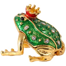H&D HYALINE & DORA Treasured Tierfiguren Trinkets Schmuckdose aus Metall Ring Halter Geschenke Decor Box frog