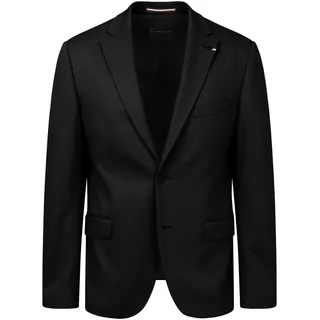 Anzugsakko BUGATTI, Herren, Gr. 48, schwarz (290, schwarz), 66% Polyester, 21% Viskose, 10% Polyamid, 3% Elasthan, unifarben, normal, Manschette, Sakkos Anzugsakko, mit Stretchfunktion