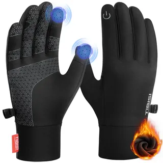 PULIOU Handschuhe Herren Damen Winter Warme Fahrradhandschuhe Winterhandschuhe Fahrrad Handschuhe Sporthandschuhe Laufhandschuhe Touchscreen Winddichte rutschfest Elastisch